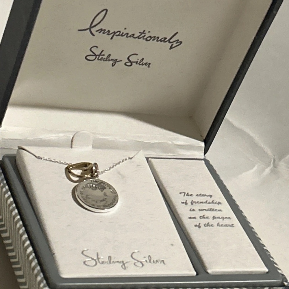 Sterling Silver Friendship Pendant Necklace NEW